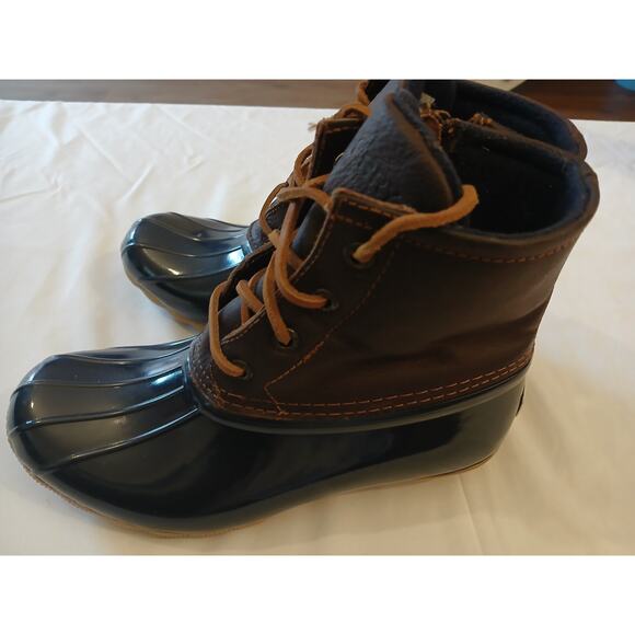 Sperry Saltwater Duck Boots Women’s Size 5M Brown/Navy Blue STS91175 - Picture 2 of 6
